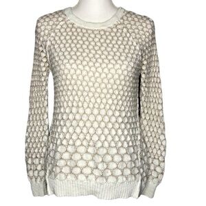 Anthropologie Moth Honeycomb Pullover Sweater with Back Zip Detail